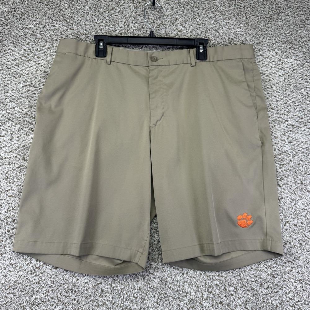 Clemson Tigers Shorts Men's Size 40 Beige Nike Chino Performance Stretch Pockets